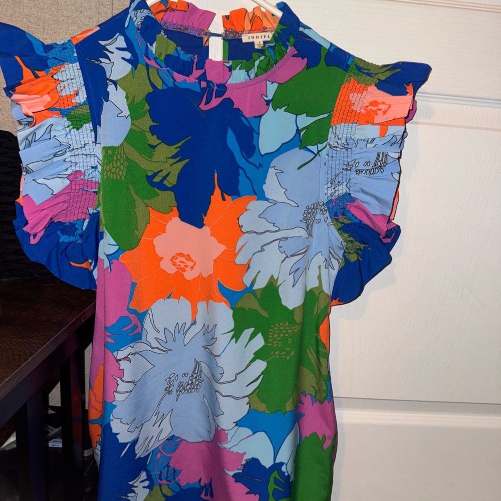 JODIFL Colorful Floral Mini Dress